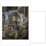 Silenus bearing the child Dionysus, the Borghese Vase, and the Laocoon Group by Giovanni Paolo Pannini or Panini