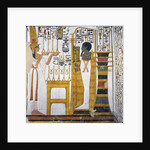 Nefertari making an offering of linen to Ptah by Egyptian 19th Dynasty