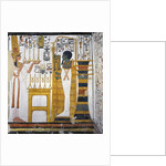 Nefertari making an offering of linen to Ptah by Egyptian 19th Dynasty