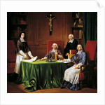 Signing Articles of Issy conference held in 1697 between Jacques Benigne Bossuet, Louis-Antoine Noailles Francois Fenelon, 1697 by French School