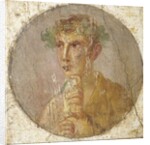 Portrait of a young man holding a papyrus scroll, 55-79 AD by Roman