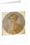 Portrait of a young man holding a papyrus scroll, 55-79 AD by Roman