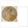 Portrait of a young man holding a papyrus scroll, 55-79 AD by Roman