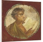 Portrait of a young man holding a papyrus scroll, 55-79 AD by Roman