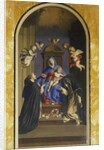 Our Lady of the Rosary with St Dominic and St Catherine, Chapel of St Catherine, Basilica of St Sabine, Rome, Italy, 17th century by Il (1609-85) Sassoferrato