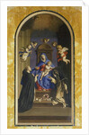 Our Lady of the Rosary with St Dominic and St Catherine, Chapel of St Catherine, Basilica of St Sabine, Rome, Italy, 17th century by Il (1609-85) Sassoferrato