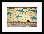 The Dolphin Fresco in the Queen's Bathroom, Knossos, Crete 1550-1450 BC by Minoan Minoan