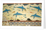 The Dolphin Fresco in the Queen's Bathroom, Knossos, Crete 1550-1450 BC by Minoan Minoan