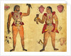 Anatomical illustration of a man and a Woman holding their own internal organs by Persian School