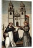 St. Dominic and St. Francis holding a miniature model of the church at As Ermidas by Anonymous