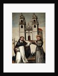 St. Dominic and St. Francis holding a miniature model of the church at As Ermidas by Anonymous