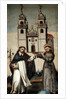 St. Dominic and St. Francis holding a miniature model of the church at As Ermidas by Anonymous
