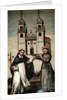 St. Dominic and St. Francis holding a miniature model of the church at As Ermidas by Anonymous