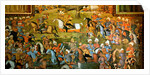Battle of Taher-Abad or Battle of Merv with victory of Shah Ismail I over Muhammad Shaybani Khan, Reception Hall, Chehel Sotun, 1647 by Persian School