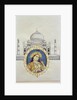Portrait of Arjumand Banu Begum Mumtaz-i Mahal and the Taj Mahal, built to house her tomb by her husband Shah Jahan by School Indian