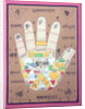 Tantric diagram of the left hand by School Indian