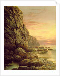 Seascape with Cliff at Sunset, 1889 by J. H. Blunt