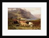 Highland Cattle with a Collie by Joseph & Adam Joseph Denovan (1846-96) Adam