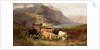 Highland Cattle with a Collie by Joseph & Adam Joseph Denovan (1846-96) Adam