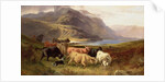 Highland Cattle with a Collie by Joseph & Adam Joseph Denovan (1846-96) Adam