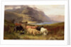 Highland Cattle with a Collie by Joseph & Adam Joseph Denovan (1846-96) Adam