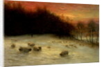 Sheep in a Winter Landscape, Evening by Joseph Farquharson