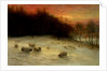 Sheep in a Winter Landscape, Evening by Joseph Farquharson