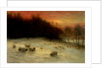 Sheep in a Winter Landscape, Evening by Joseph Farquharson