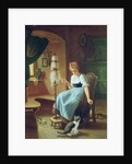 Girl at a Spinning Wheel by H Harcourt