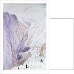 Athos with Monks in the foreground, 1856 by Edward Lear