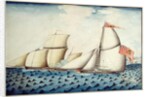 The Capture of 'The Four Brothers' by 'The Badger', Revenue Cutter, c.1823 by English School