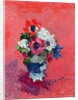 Anemones on a red ground, 1992 by Diana Schofield