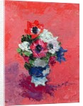 Anemones on a red ground, 1992 by Diana Schofield