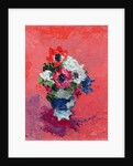 Anemones on a red ground, 1992 by Diana Schofield