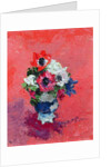Anemones on a red ground, 1992 by Diana Schofield