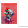 Anemones on a red ground, 1992 by Diana Schofield