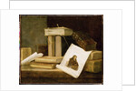 Still Life of Books and a Rembrandt Engraving by Sebastian Stoskopff