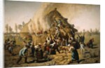 Fire in a Haystack, 1856 by Jules Breton