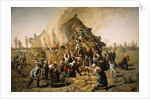 Fire in a Haystack, 1856 by Jules Breton