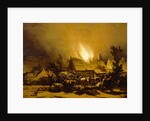 Peasants Fleeing a Burning Barn, c.1655 by Egbert van der Poel