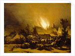 Peasants Fleeing a Burning Barn, c.1655 by Egbert van der Poel