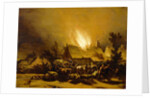 Peasants Fleeing a Burning Barn, c.1655 by Egbert van der Poel