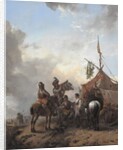 Soldiers carousing with a serving woman outside a tent, c.1655 by Philips Wouwermans or Wouwerman