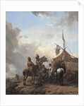 Soldiers carousing with a serving woman outside a tent, c.1655 by Philips Wouwermans or Wouwerman
