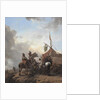 Soldiers carousing with a serving woman outside a tent, c.1655 by Philips Wouwermans or Wouwerman