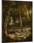 Forest landscape with stag hunt, c.1665 by Jan Hackaert