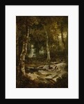 Forest landscape with stag hunt, c.1665 by Jan Hackaert