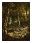 Forest landscape with stag hunt, c.1665 by Jan Hackaert