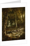Forest landscape with stag hunt, c.1665 by Jan Hackaert