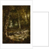 Forest landscape with stag hunt, c.1665 by Jan Hackaert